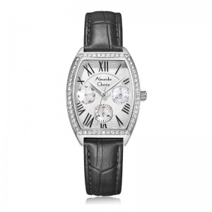 Alexandre Christie AC 2B86 Silver Black Leather Lady BFLSSSLBA